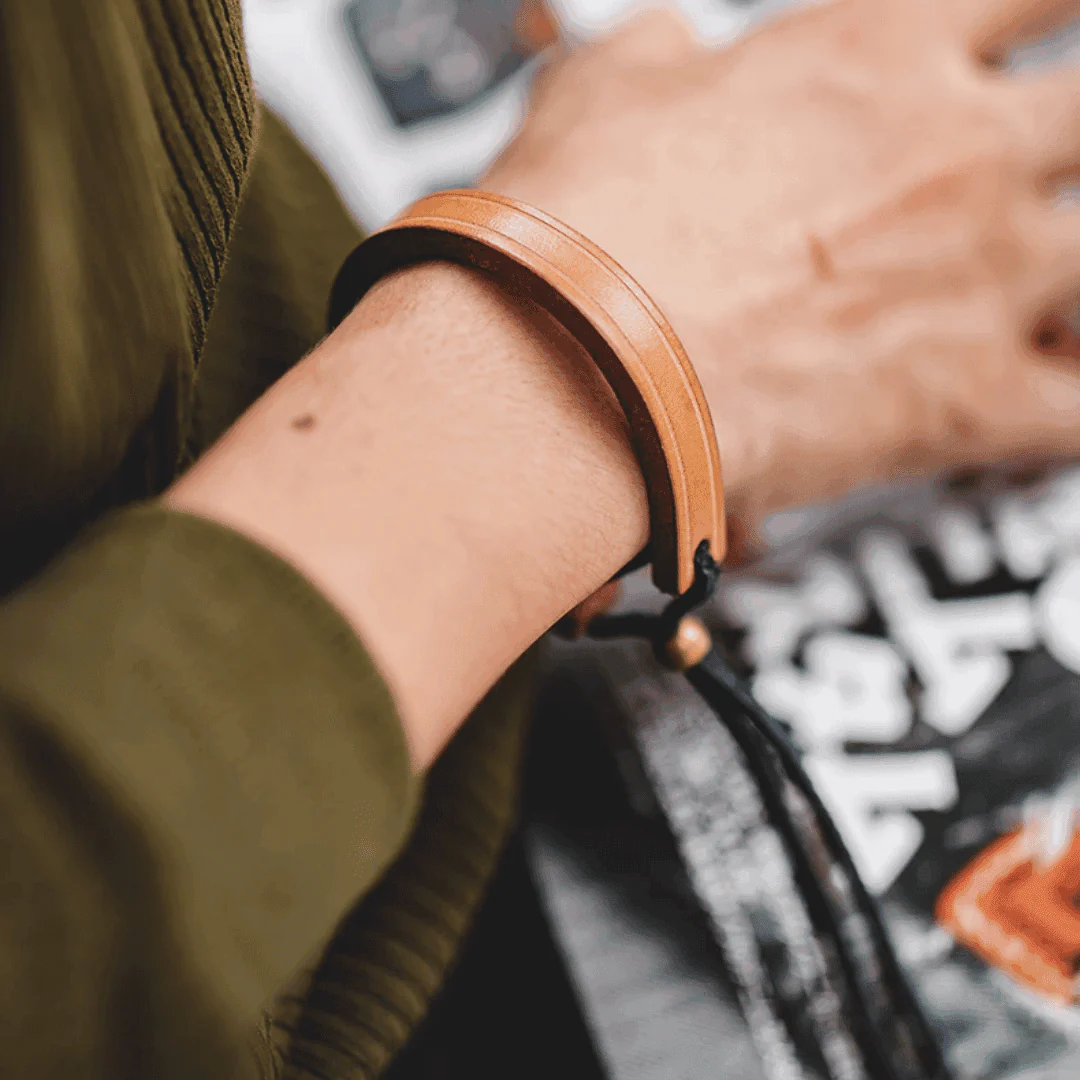 Leather Cuff Bracelet - Image 3
