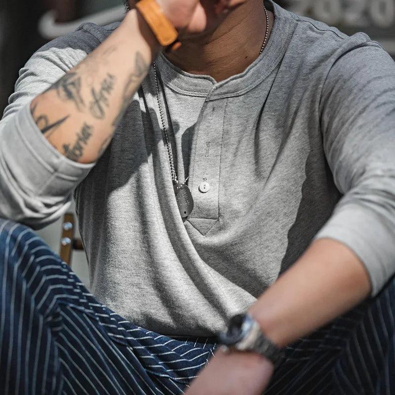 Long Sleeve Henley T-shirt - Image 3