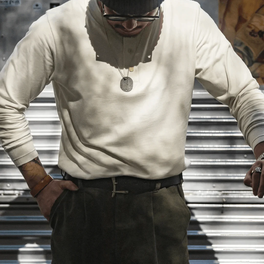 Long Sleeve Henley T-shirt - Image 8