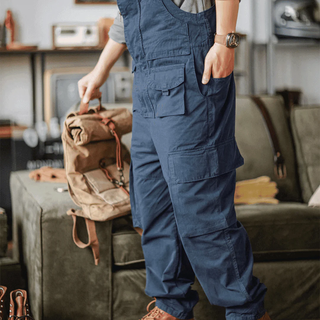 Sloppy Overalls Big Pockets Workwear with Zipper Fly - Image 18