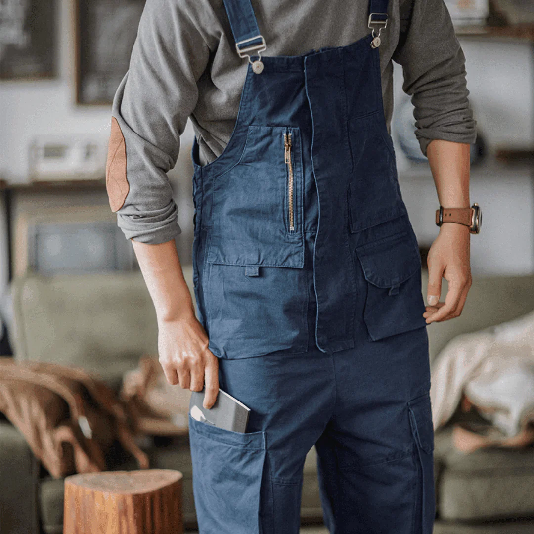 Sloppy Overalls Big Pockets Workwear with Zipper Fly - Image 20