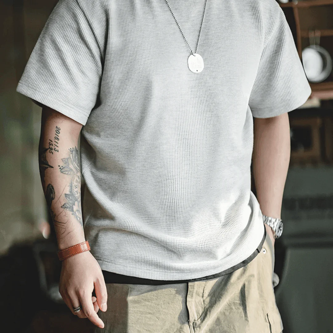 Waffle Pattern T-Shirt - Image 7